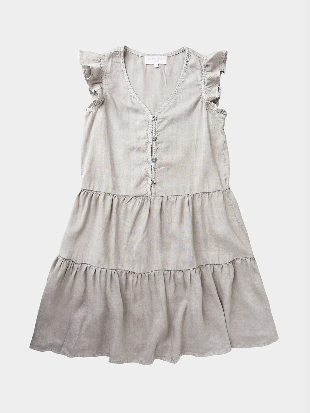 Bella Dahl Girls' Tiered Button Front Dress - Saint Bernard