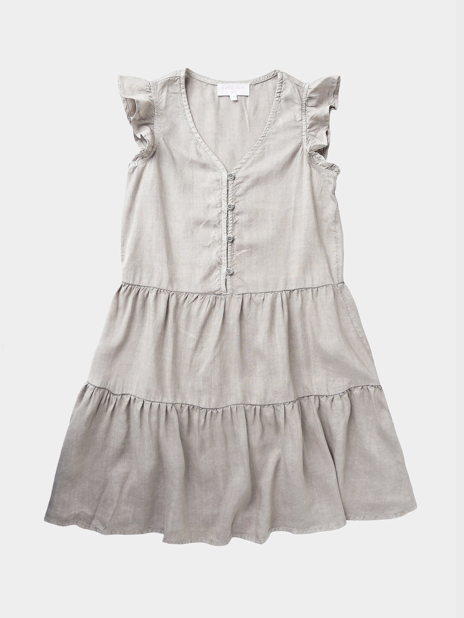 Bella Dahl Girls' Tiered Button Front Dress - Saint Bernard