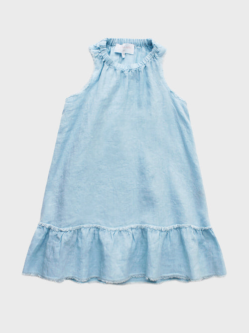 Bella Dahl Girls' Frayed Ruffle Dress
