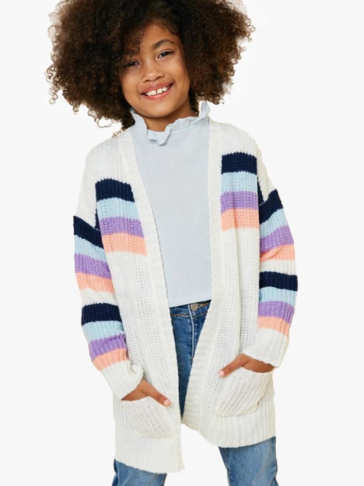 Hayden Stripe Pocker Cardigan Sweater - Saint Bernard