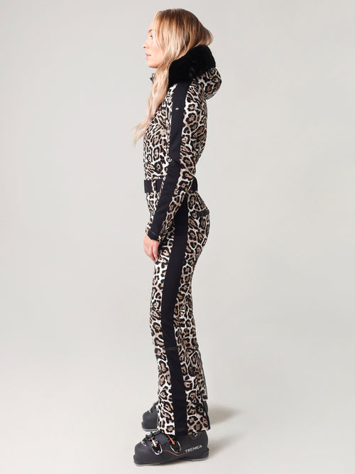 Goldbergh Women's Cougar Jumpsuit Faux-Fur Leopard Ski Suit
