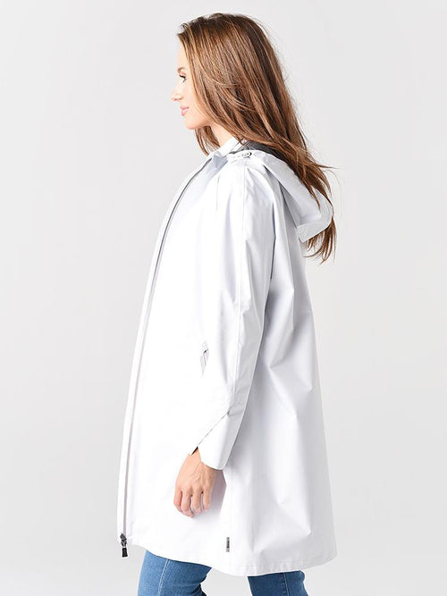 Herno Women's Laminar Goretex 2-Ply Long Waterproof Raincoat With Removable Hood