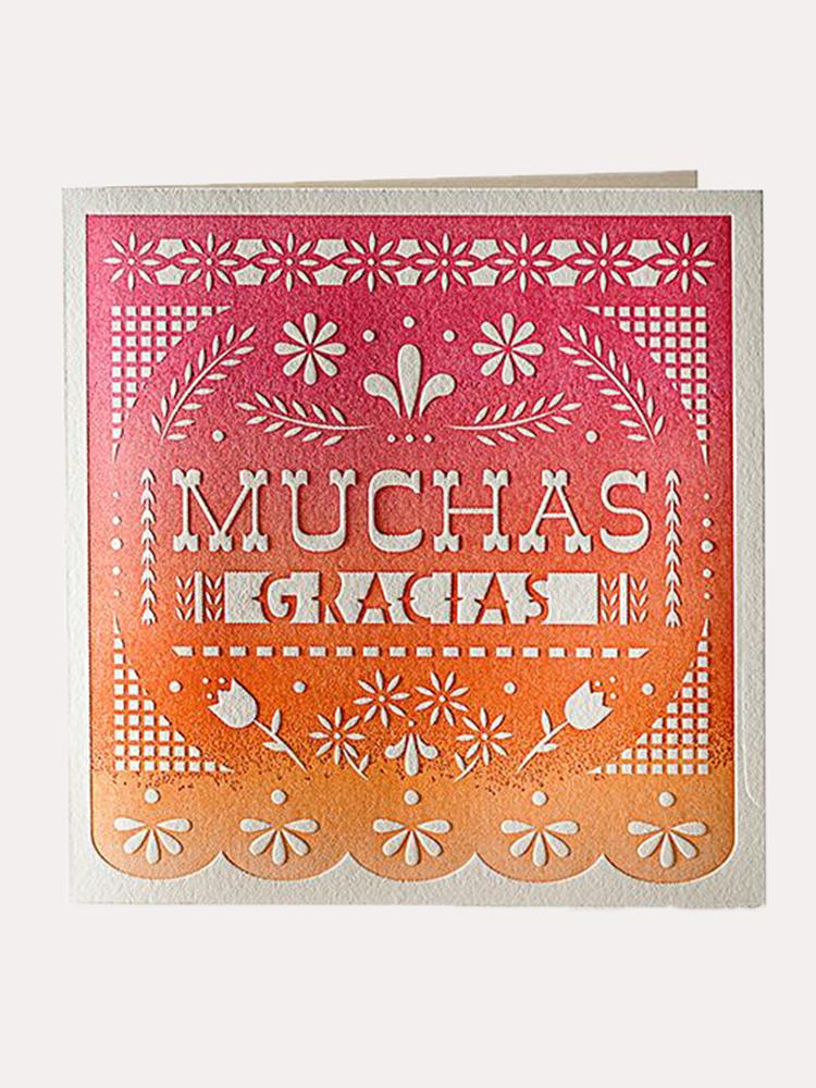 Elum Papel Picado Muchas Gracias Greeting Card - Saint Bernard
