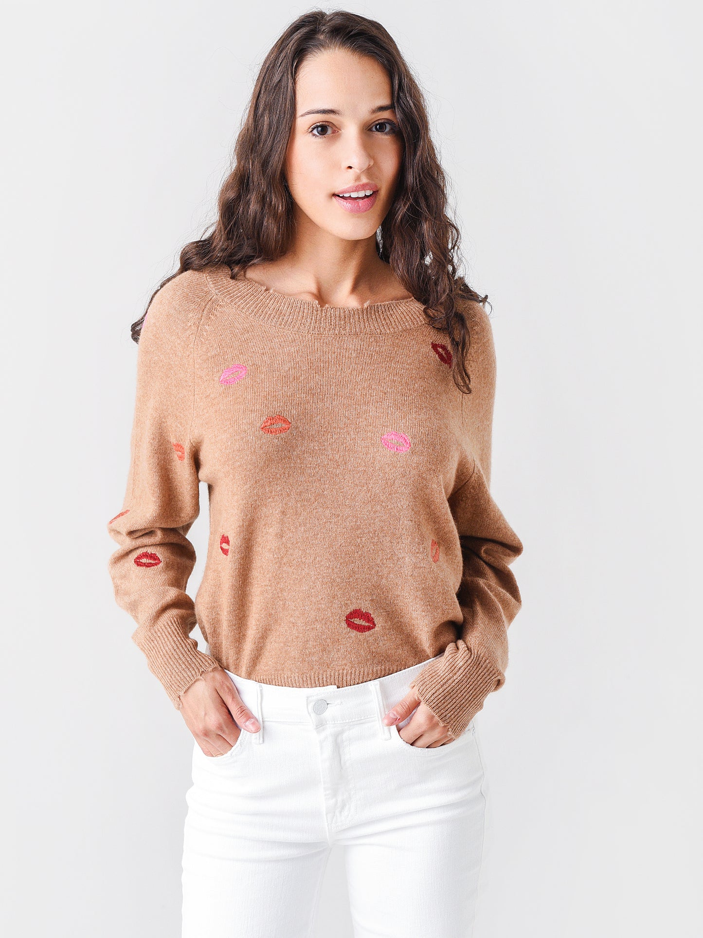 27 Miles Women's Giullia Embroidered Lips Sweater