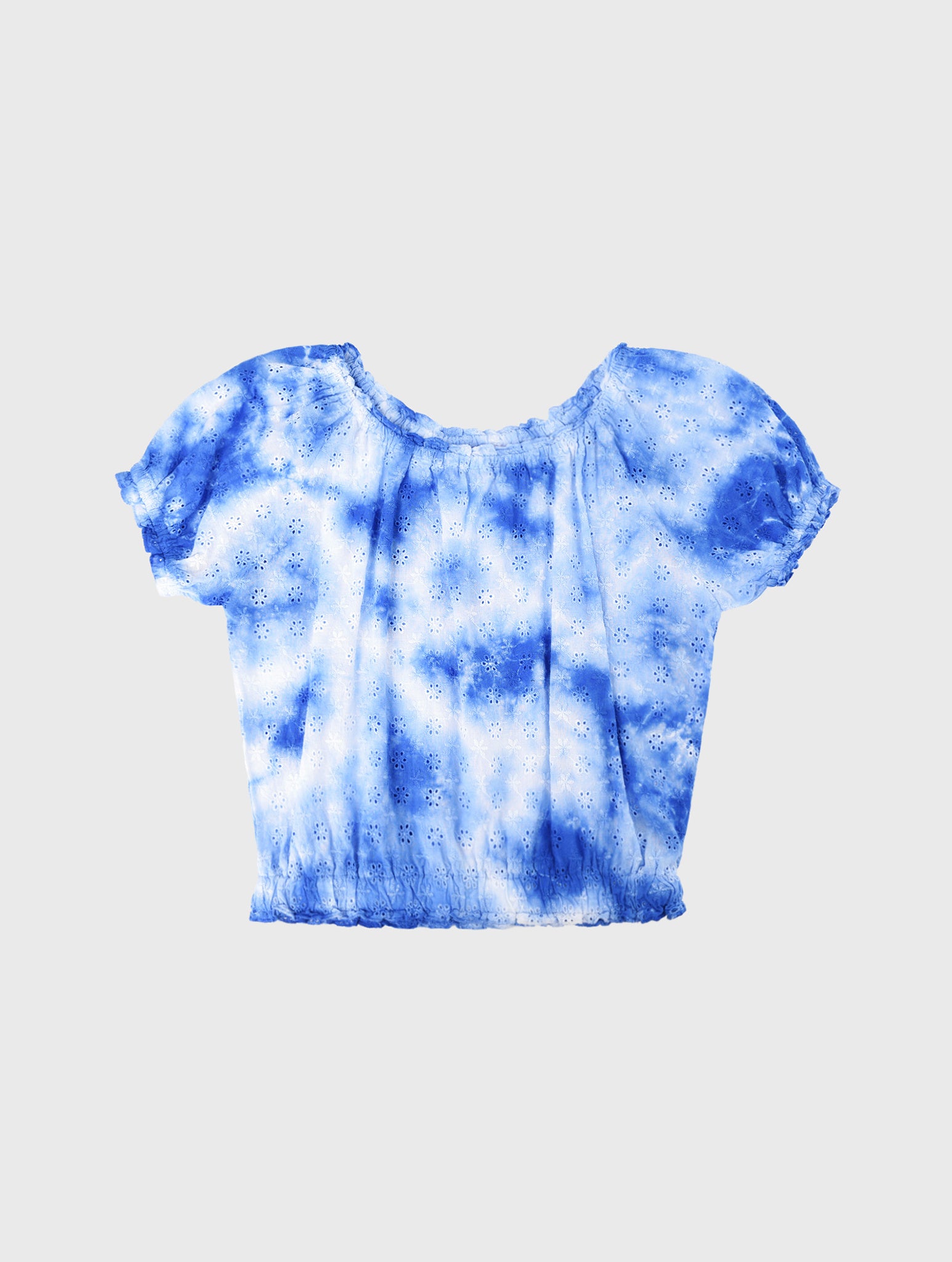 Design History Girls' Tie-Dye Eyelet Top - Saint Bernard