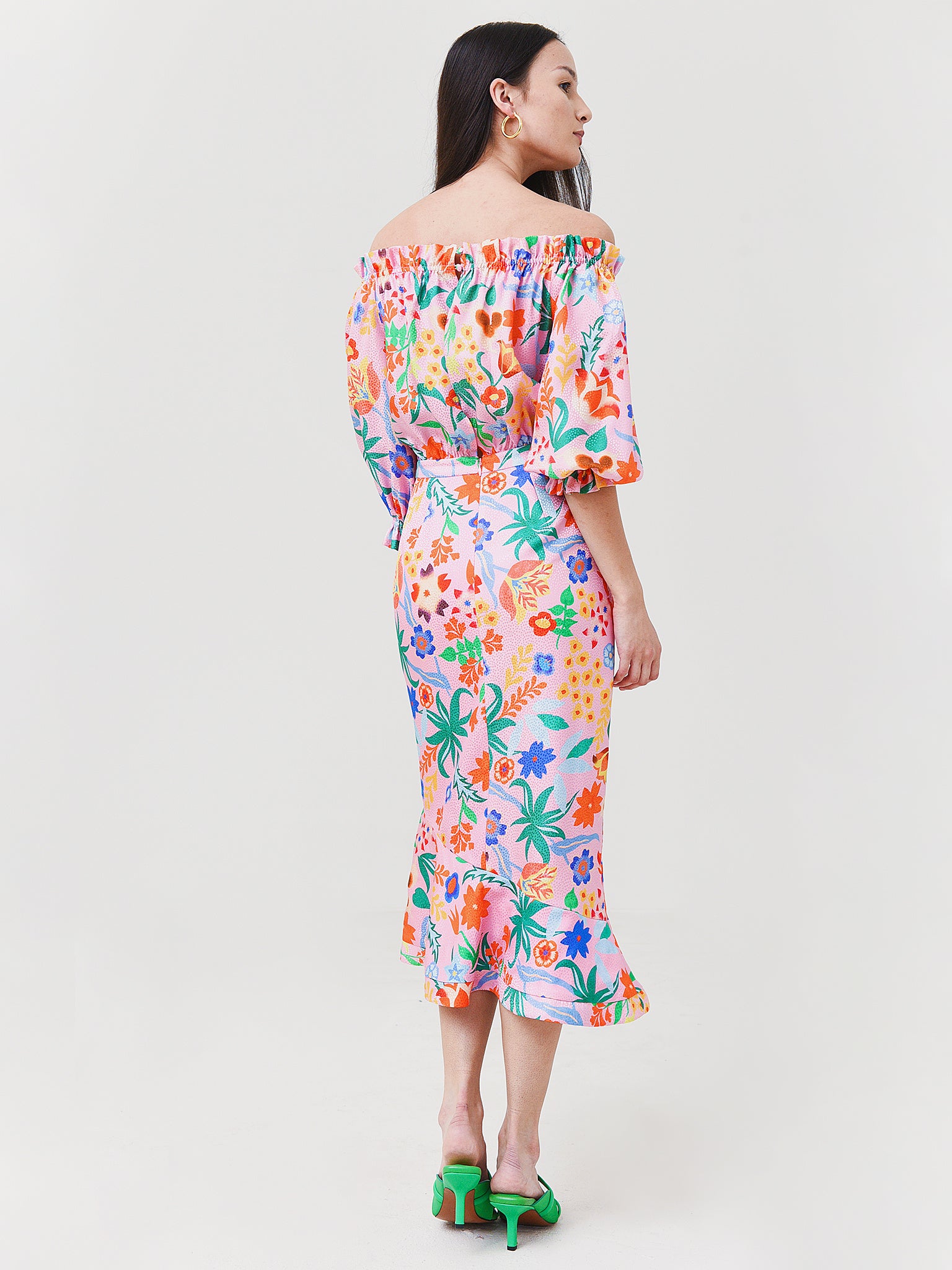 saloni grace off the shoulder dress Saloni Grace Off The Shoulder Dress, $588 | farfetch.com