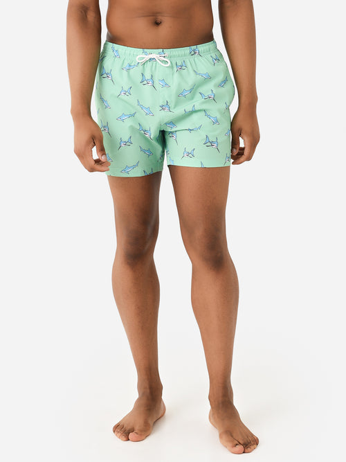 Bermies Men's Green Shark Swim Trunk