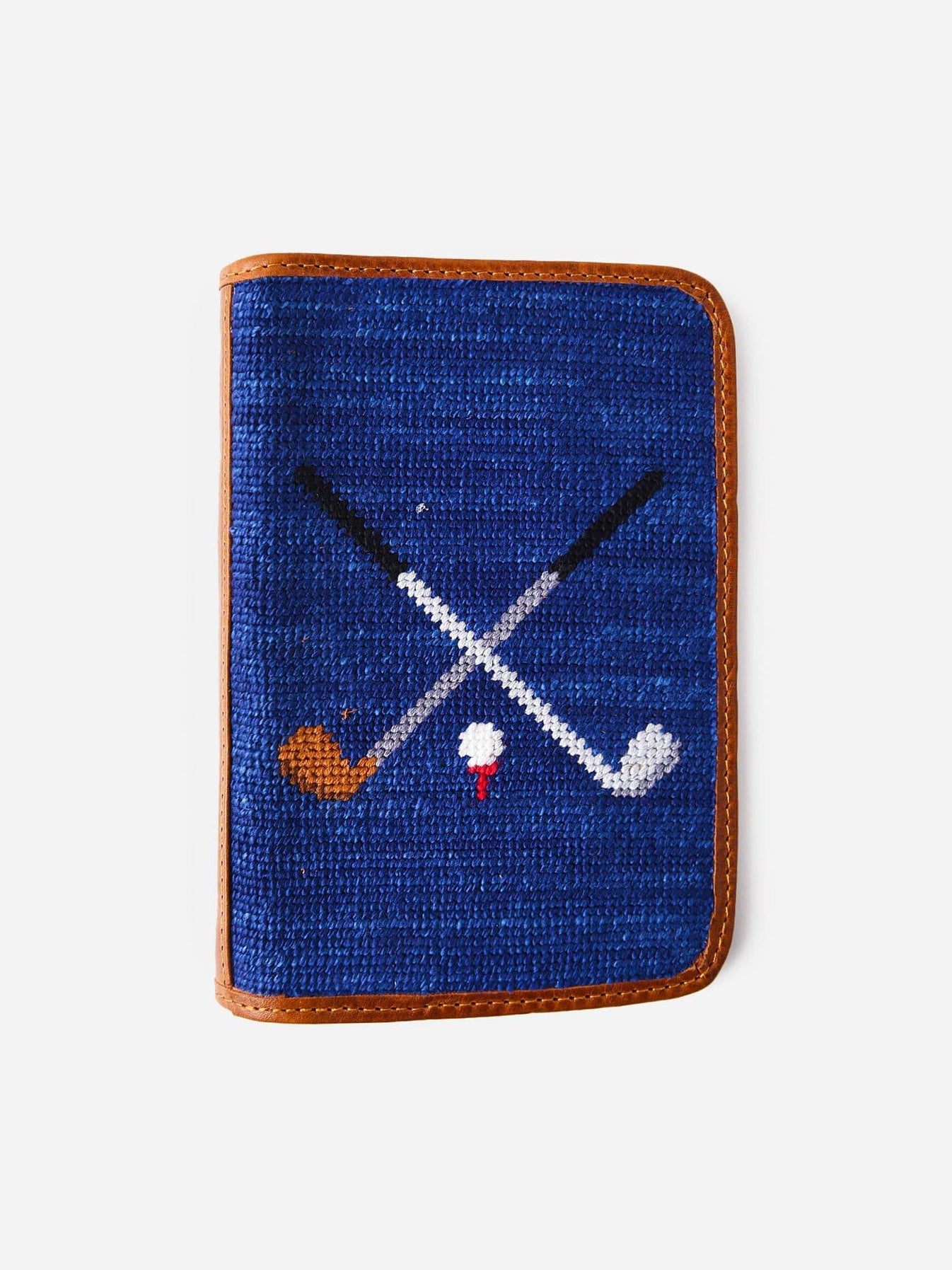 Smathers & Branson Crossed Clubs Needlepoint Golf Scorecard Holder