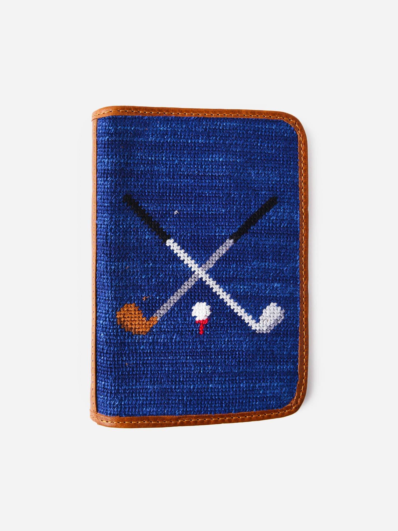 Smathers & Branson Crossed Clubs Needlepoint Golf Scorecard Holder - Saint Bernard