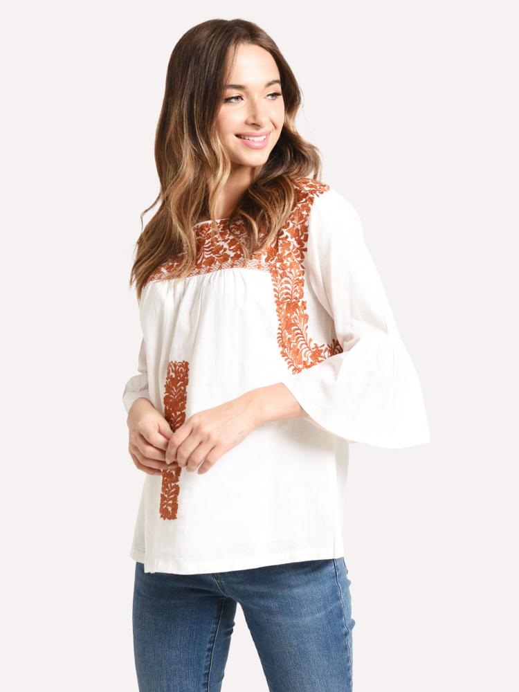 J. Marie The Guadalupe Long Sleeve Top - Saint Bernard