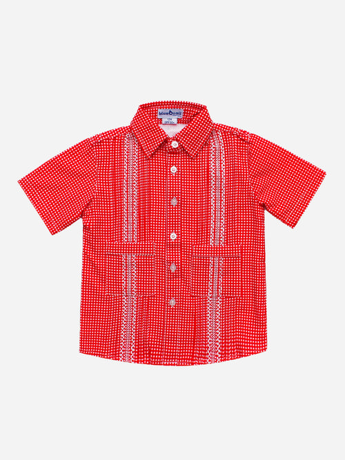 Blue Quail Girls' Guayabera Gingham Dress