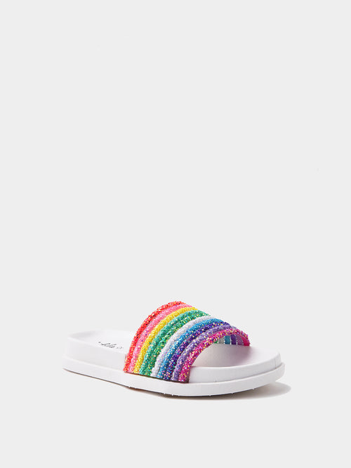 Lola And The Boys Girls' Glitter Rainbow Slides