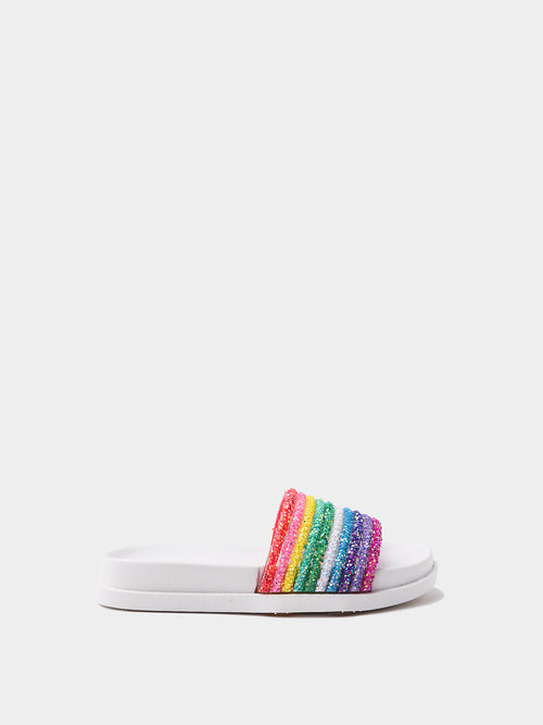 Lola And The Boys Girls' Glitter Rainbow Slides