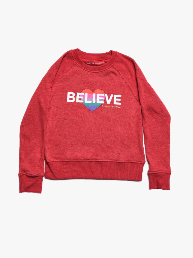 Spiritual Gangster Believe Raglan Crewneck - Saint Bernard