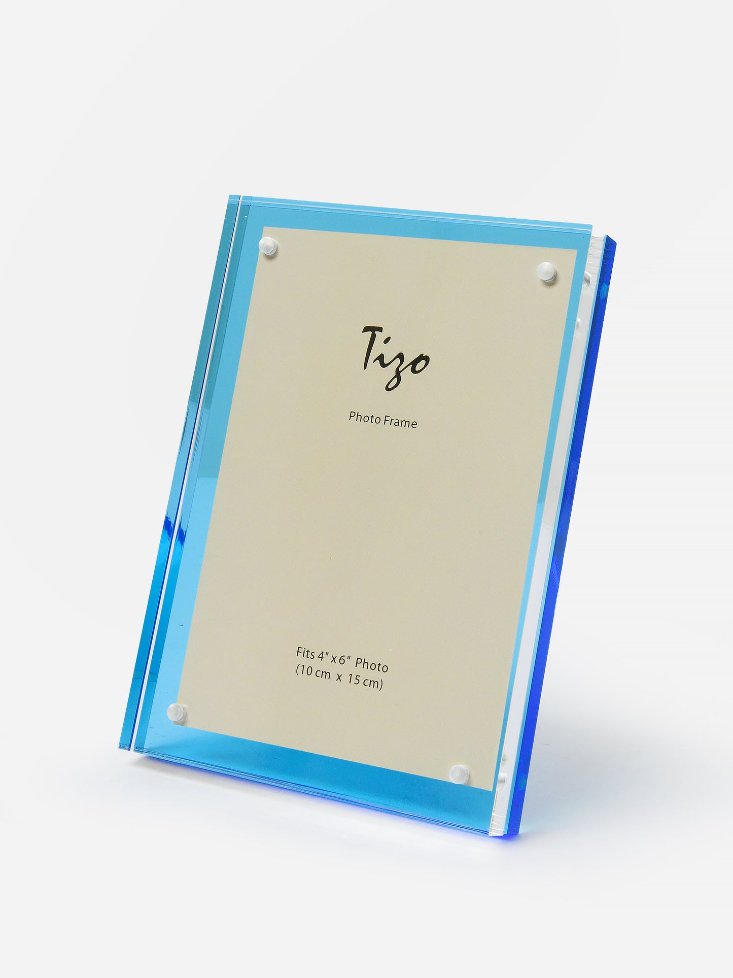 TIZO Lucite Blue Back 4x6 Photo Frame - Saint Bernard