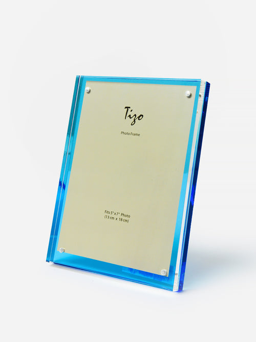 TIZO Lucite Blue Back 5x7 Photo Frame