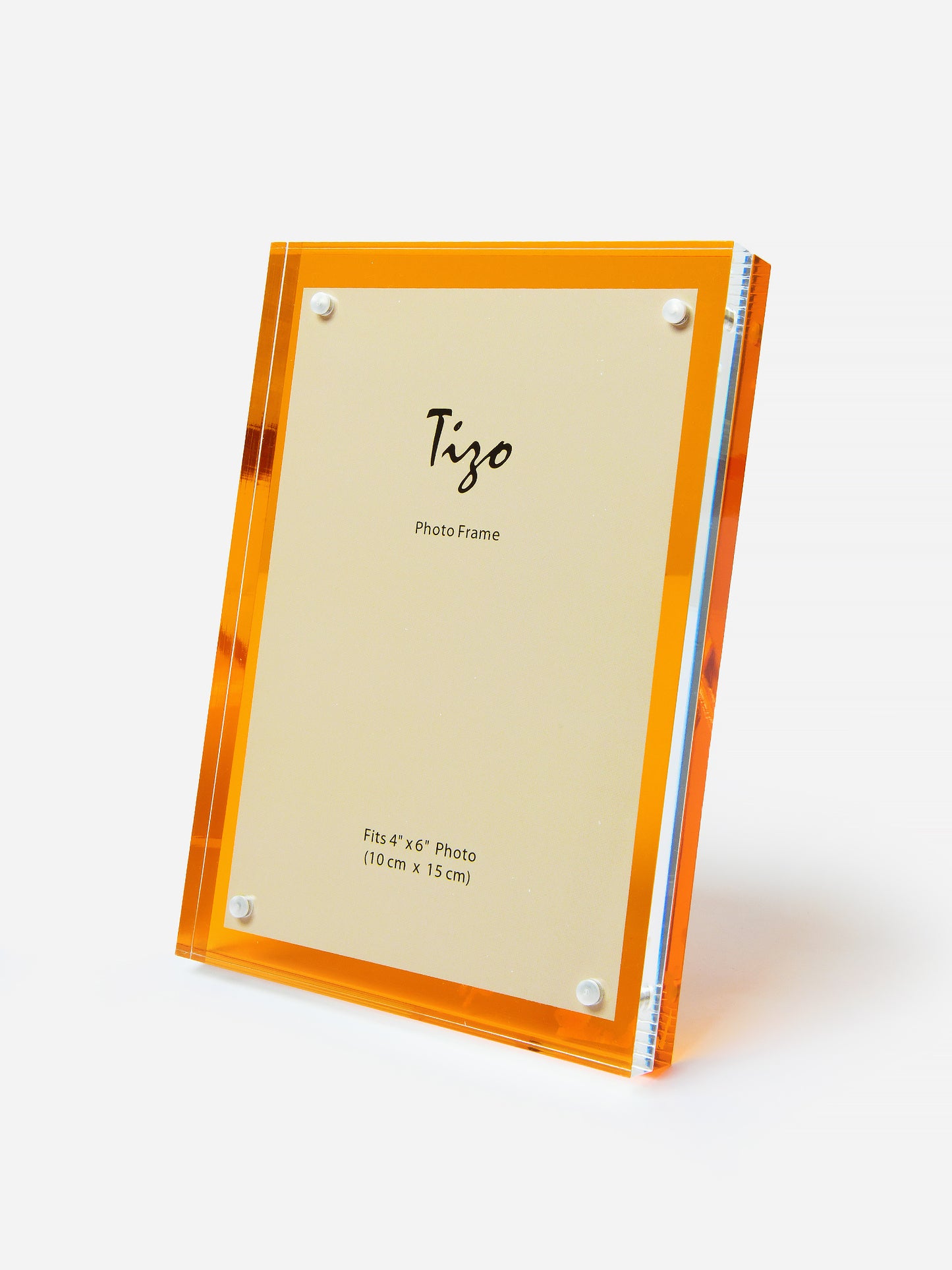 TIZO Lucite Orange Back 4x6 Photo Frame - Saint Bernard