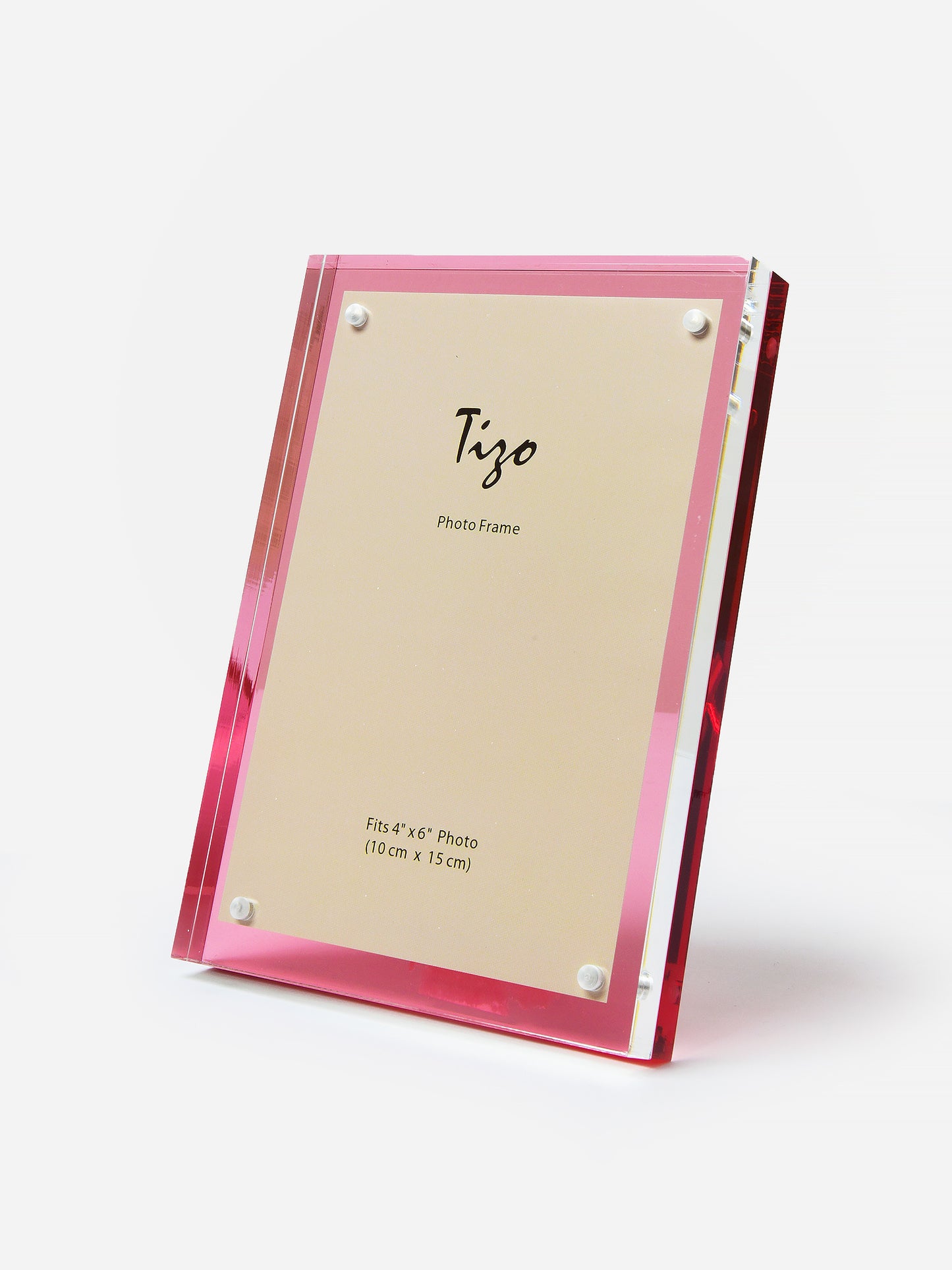 TIZO Lucite Pink Back 4x6 Photo Frame - Saint Bernard