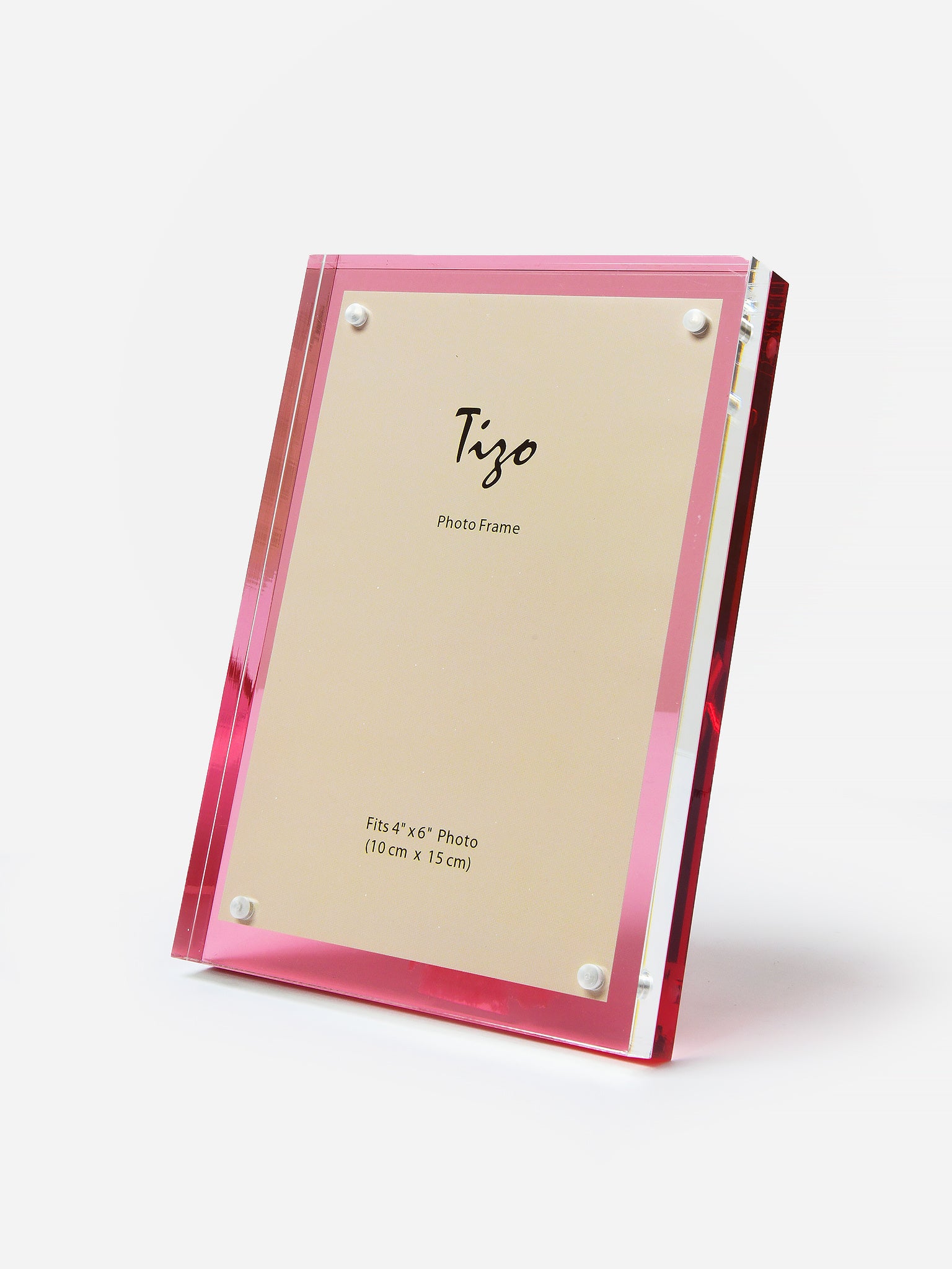 TIZO Lucite Pink Back 4x6 Photo Frame - Saint Bernard