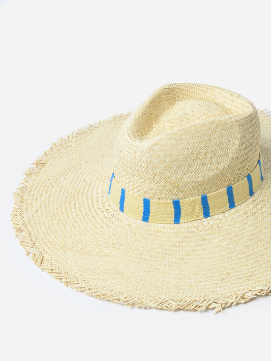 Sunshine Tienda Women's Susana Wide Brim Fringe Palm Hat