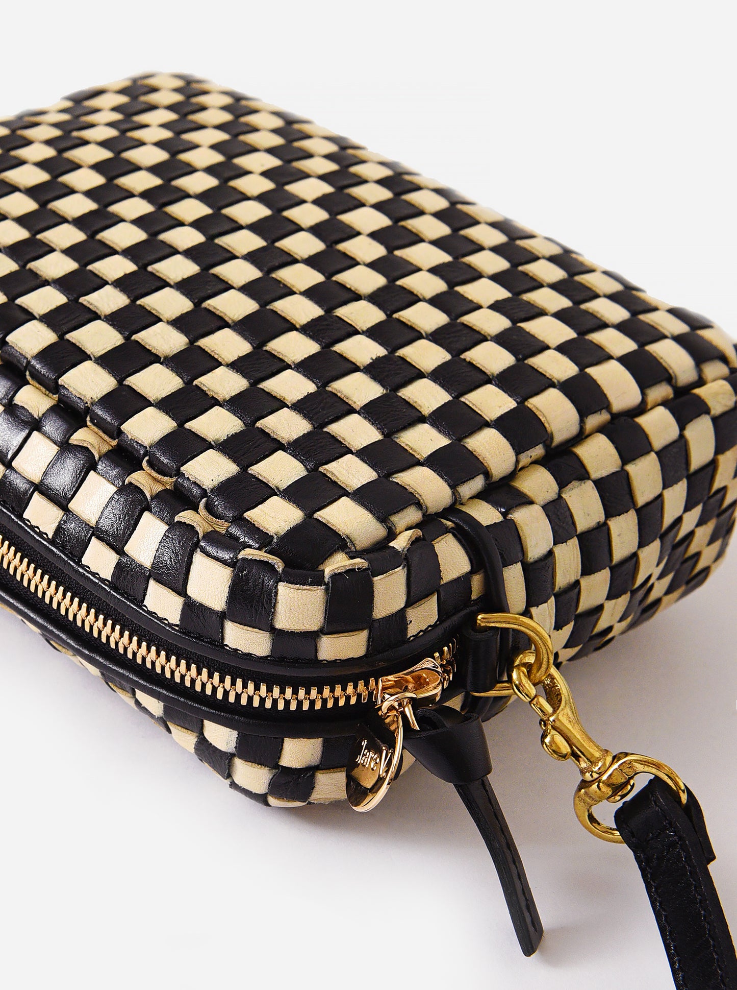 Clare V. Woven Checkered Midi Crossbody Bag