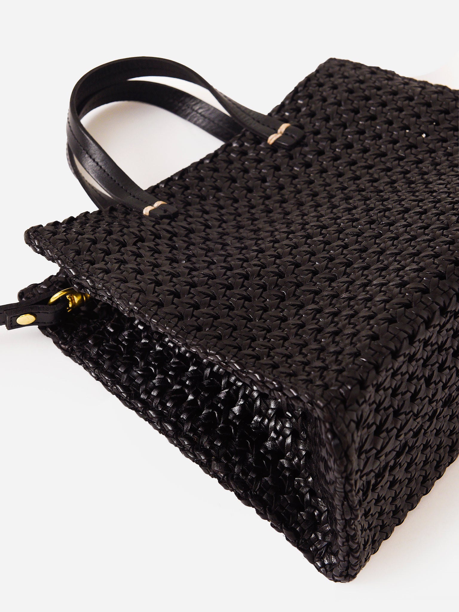 Clare V. Perforated Petite Simple Tote in Black