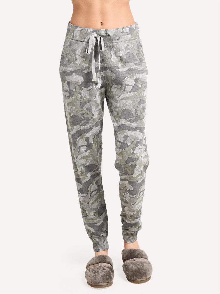 Monrow Grey Camo Sporty Sweat With Rib - Saint Bernard