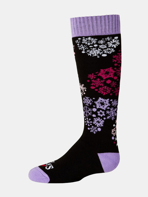 Hot Chillys Youth Heart Flurries Mid Volume Sock - Saint Bernard