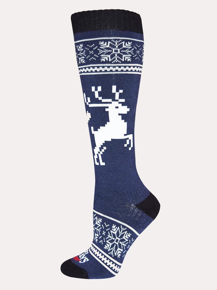 Hot Chillys Women's Holiday Fever Mid Volume Sock - Saint Bernard