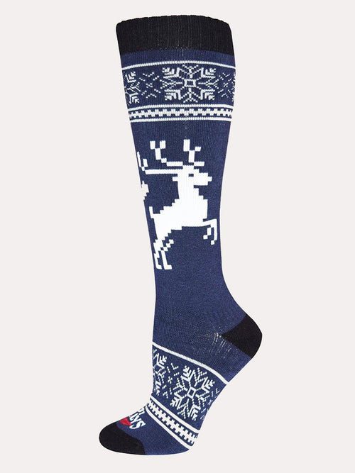 Hot Chillys Women's Holiday Fever Mid Volume Sock - Saint Bernard