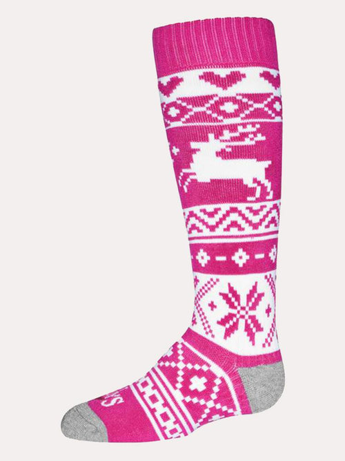 Hot Chillys Youth Santa Baby Mid Volume Sock - Saint Bernard