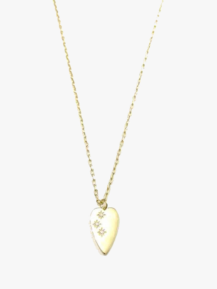 Goldenstrand Jewelry Heart Charm With Starburst Necklace