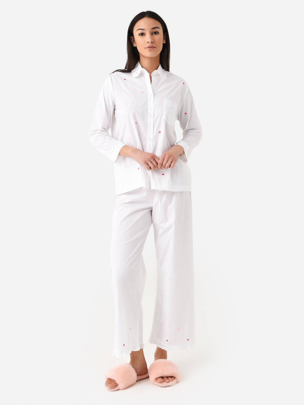 Lenora Women's Josie Heart Cotton Pajama Set - Saint Bernard