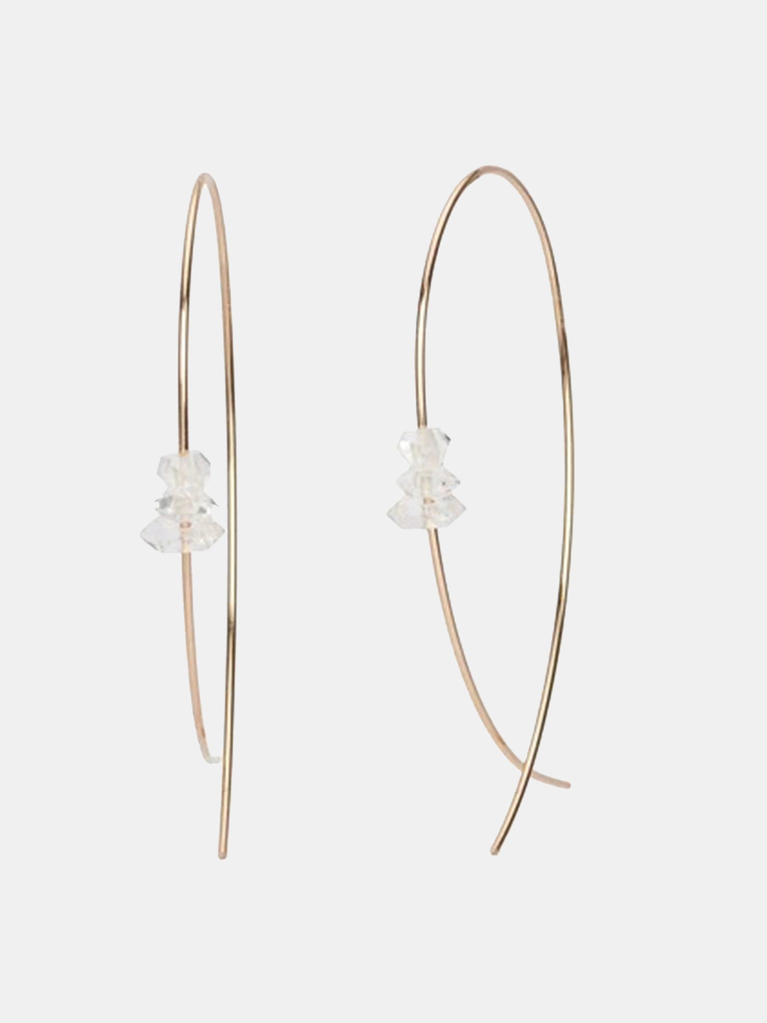 S. Bell Upside-Down Herkimer Hoop Earrings - Saint Bernard