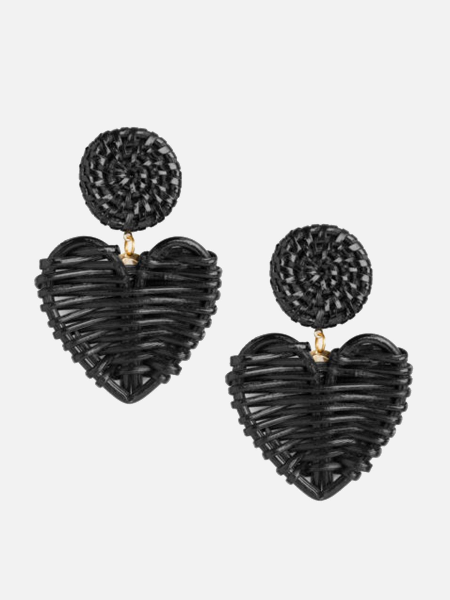 Neely Phelan High Gloss Rattan Heart Earrings - Saint Bernard