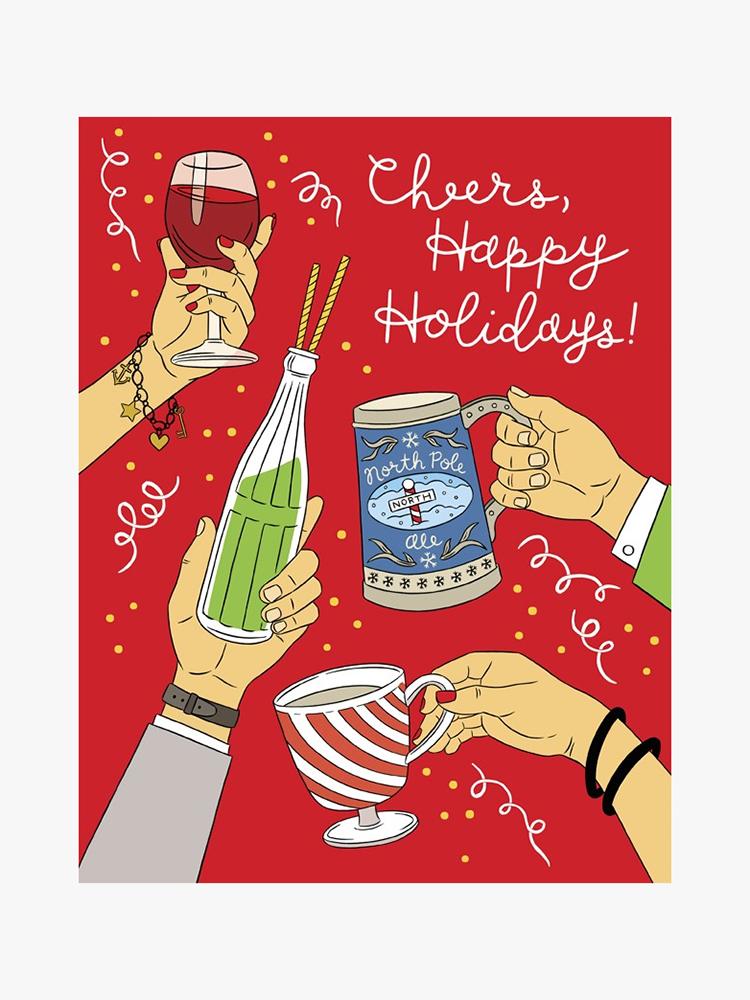 The Found Cheers Happy Holidays Card - Saint Bernard