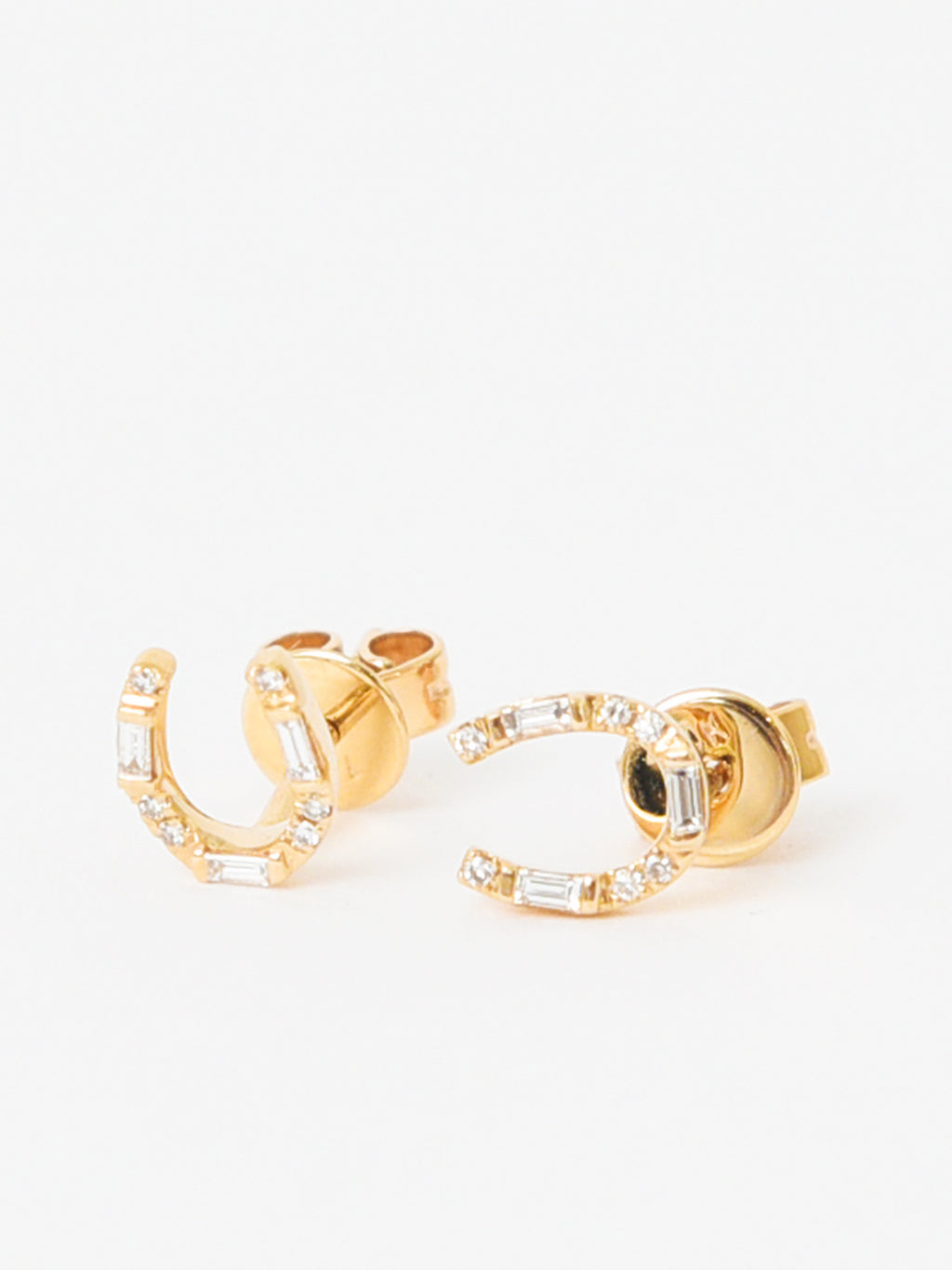 Francie B. Women's Horseshoe Baguette Stud Earrings - Saint Bernard