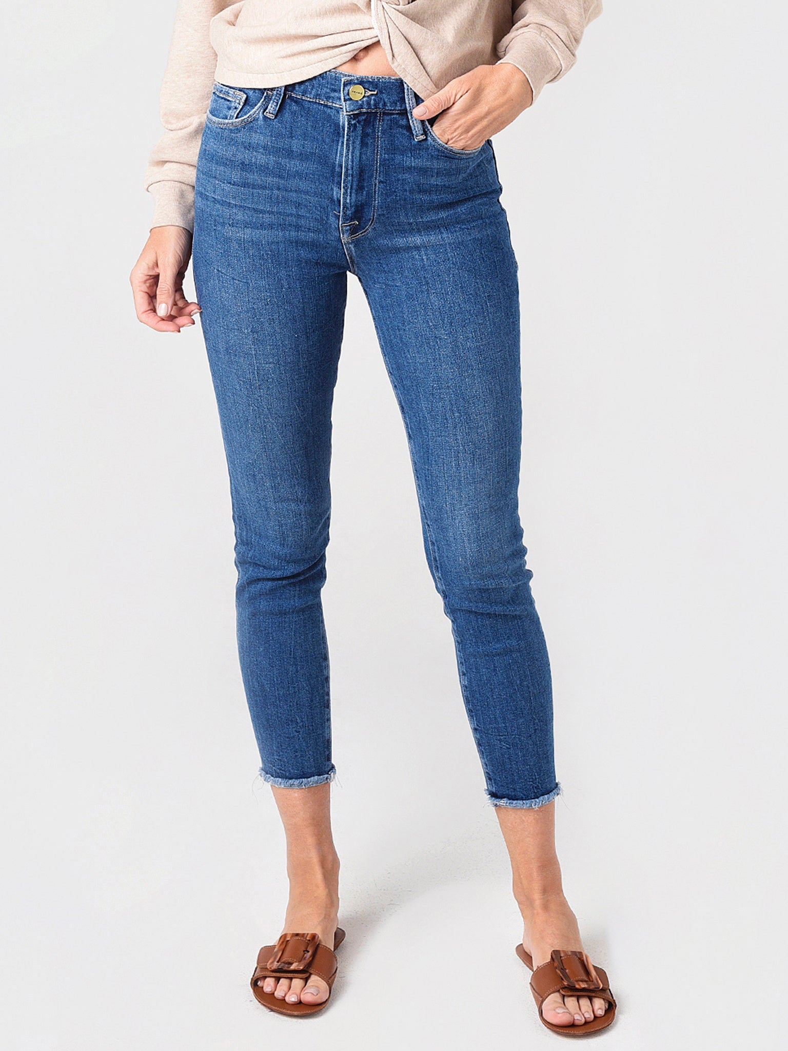 Frame Women's Heritage Piper Released Hem Jean - Saint Bernard
