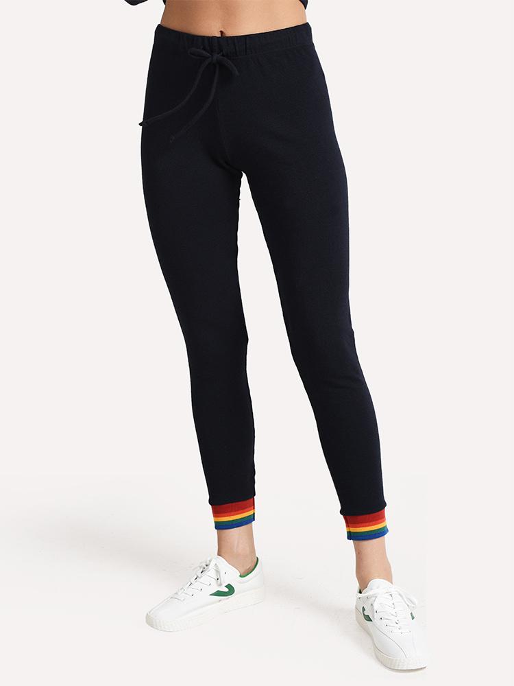 Monrow Skinny Sweats With Rainbow Cuff - Saint Bernard