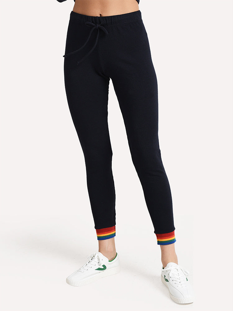 Monrow Skinny Sweats With Rainbow Cuff - Saint Bernard