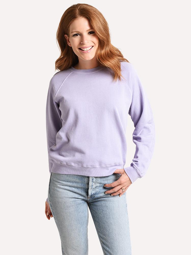 Monrow Women's Pintuck Raglan Pullover - Saint Bernard
