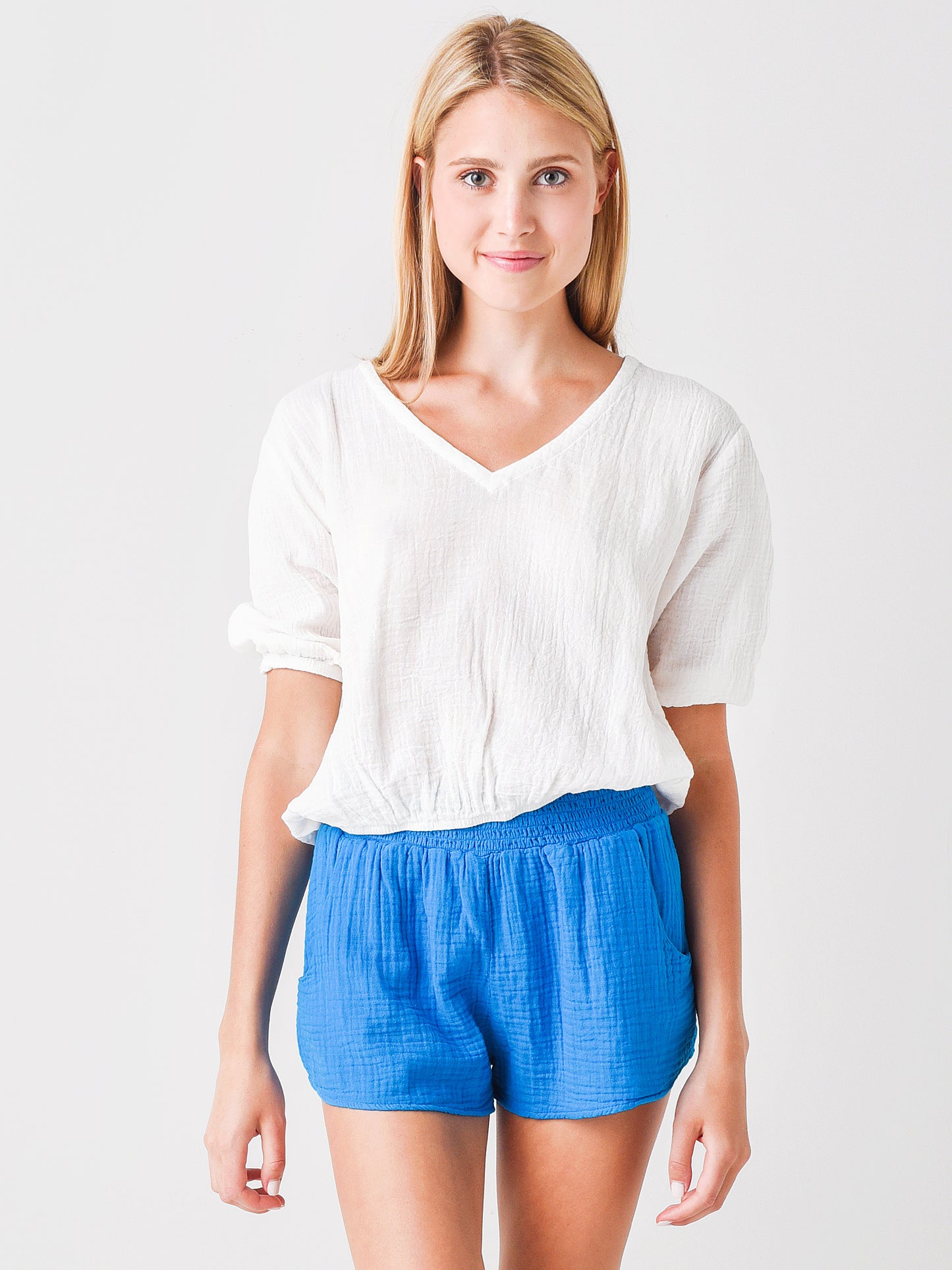 Monrow Women's Voluminous Top - Saint Bernard