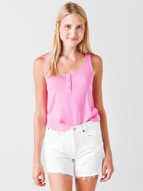 Monrow Women's Baby Henley Tank Top