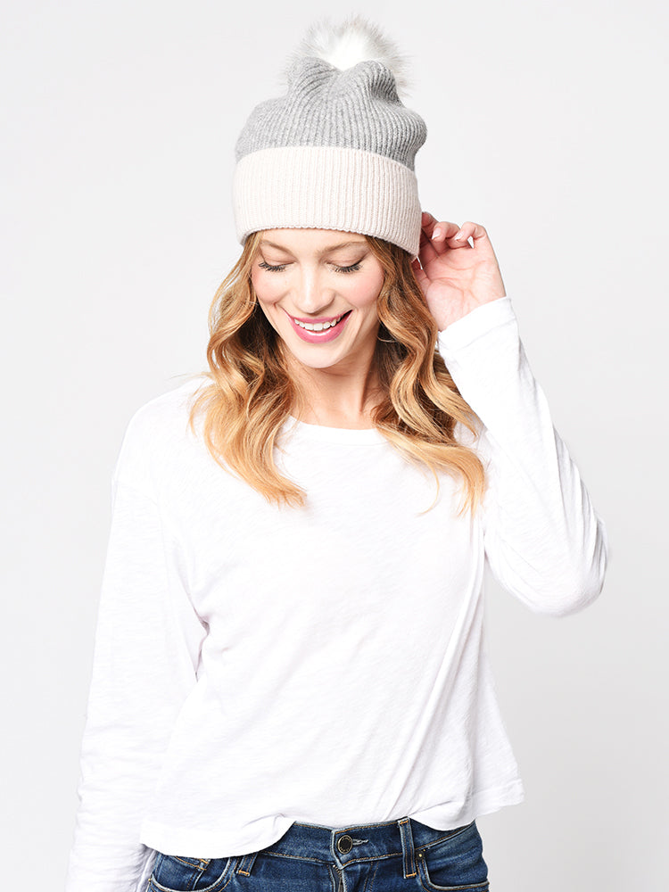 Mitchie’s Matchings Knit Hat With Fox Pom - Saint Bernard