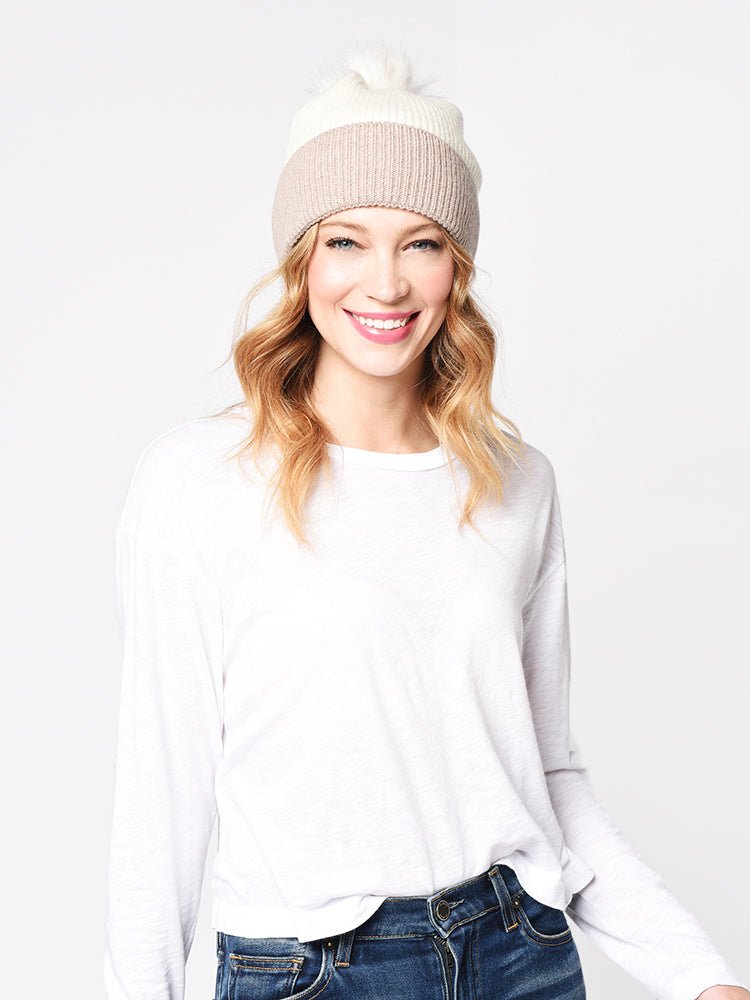 Mitchie’s Matchings Knit Hat With Fox Pom - Saint Bernard