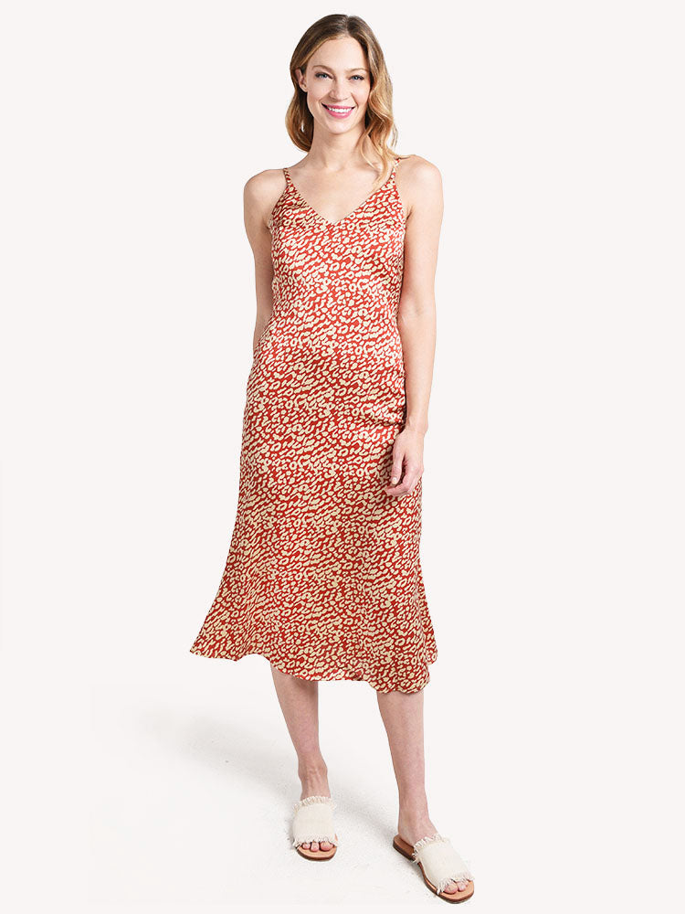 La Miel Leopard Print Midi Dress - Saint Bernard