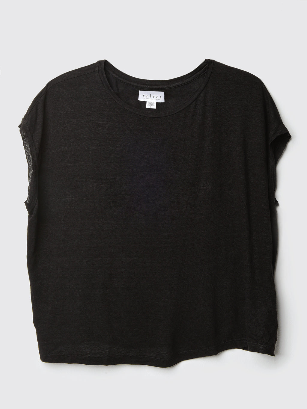 Velvet Women's Hudson Linen Knit Crew Neck Tee - Saint Bernard