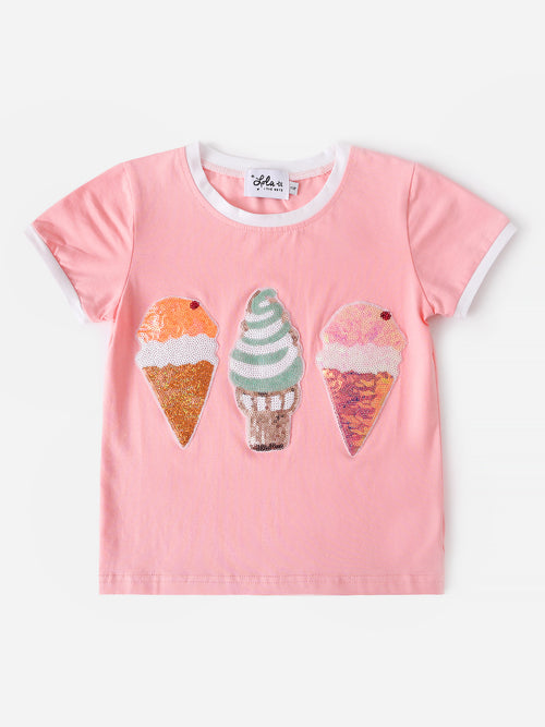 Lola And The Boys Girls' Ice Cream T Shirt