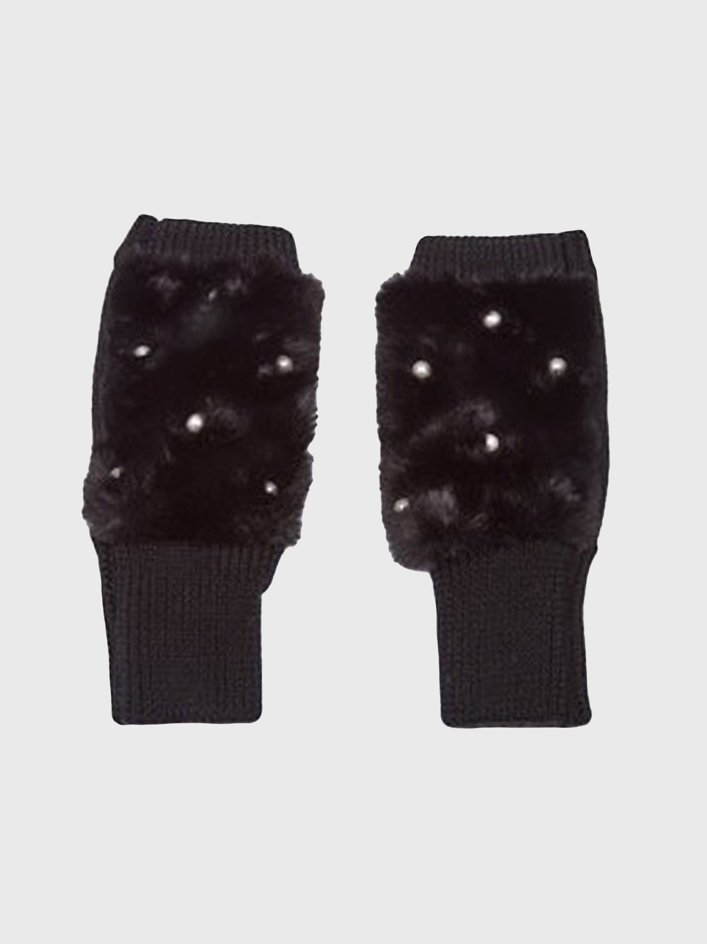 Jocelyn Women's Faux Fur Texty Time Embellished Mittens