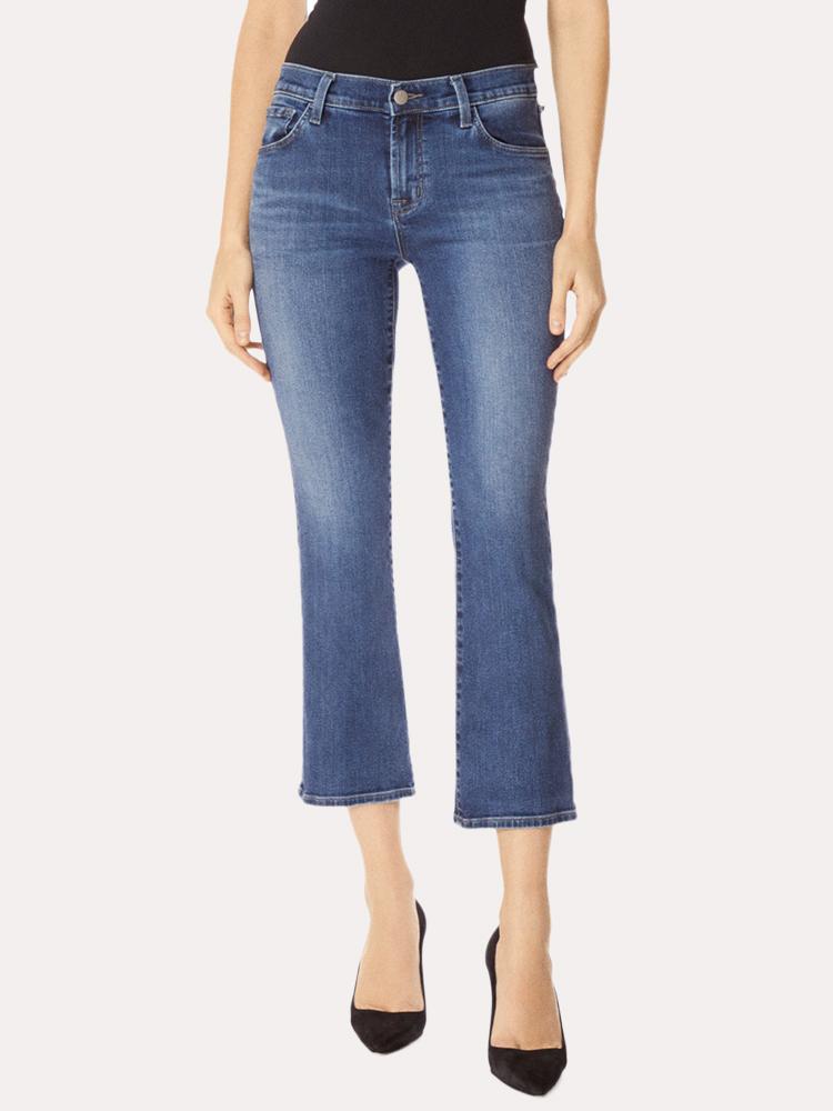 J Brand Selena Mid-Rise Cropped Boot Cut Jean - Saint Bernard